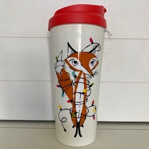 NWT Kate Spade 16oz Thermal Mug Festive Foxes